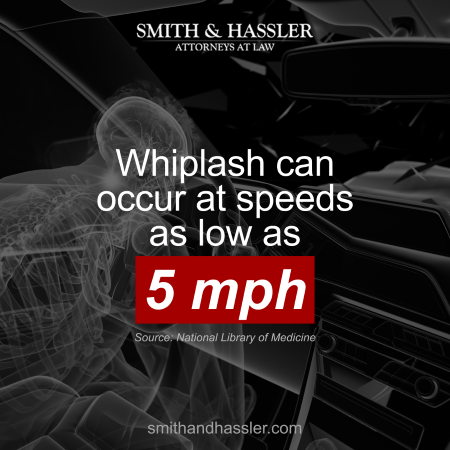 Whiplash can occur at speeds as low as 5 mph