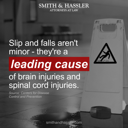 Slip and falls are a leading cause of brain injuries and spinal cord injuries in Texas
